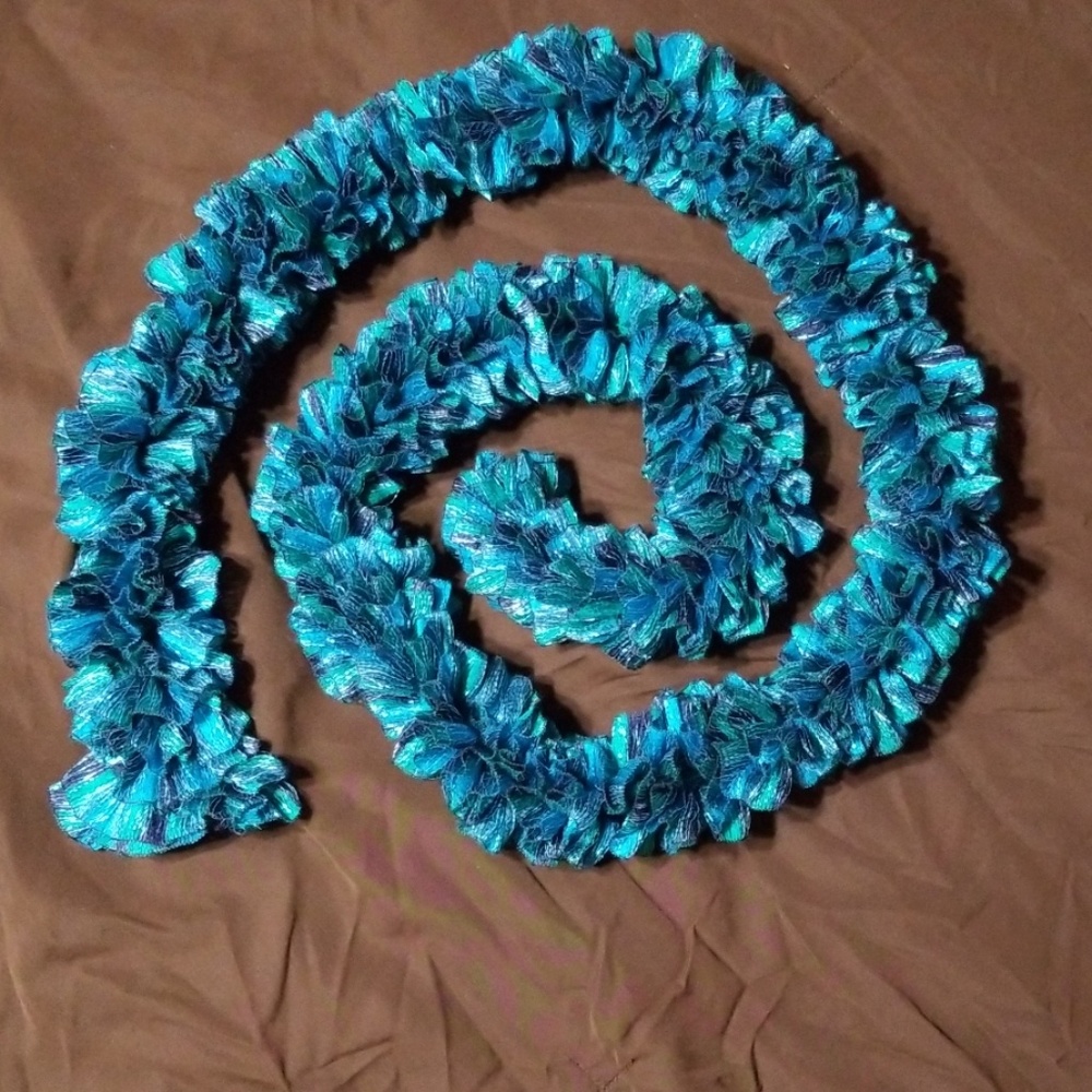 Teal Sparkle Ruffle Scarf